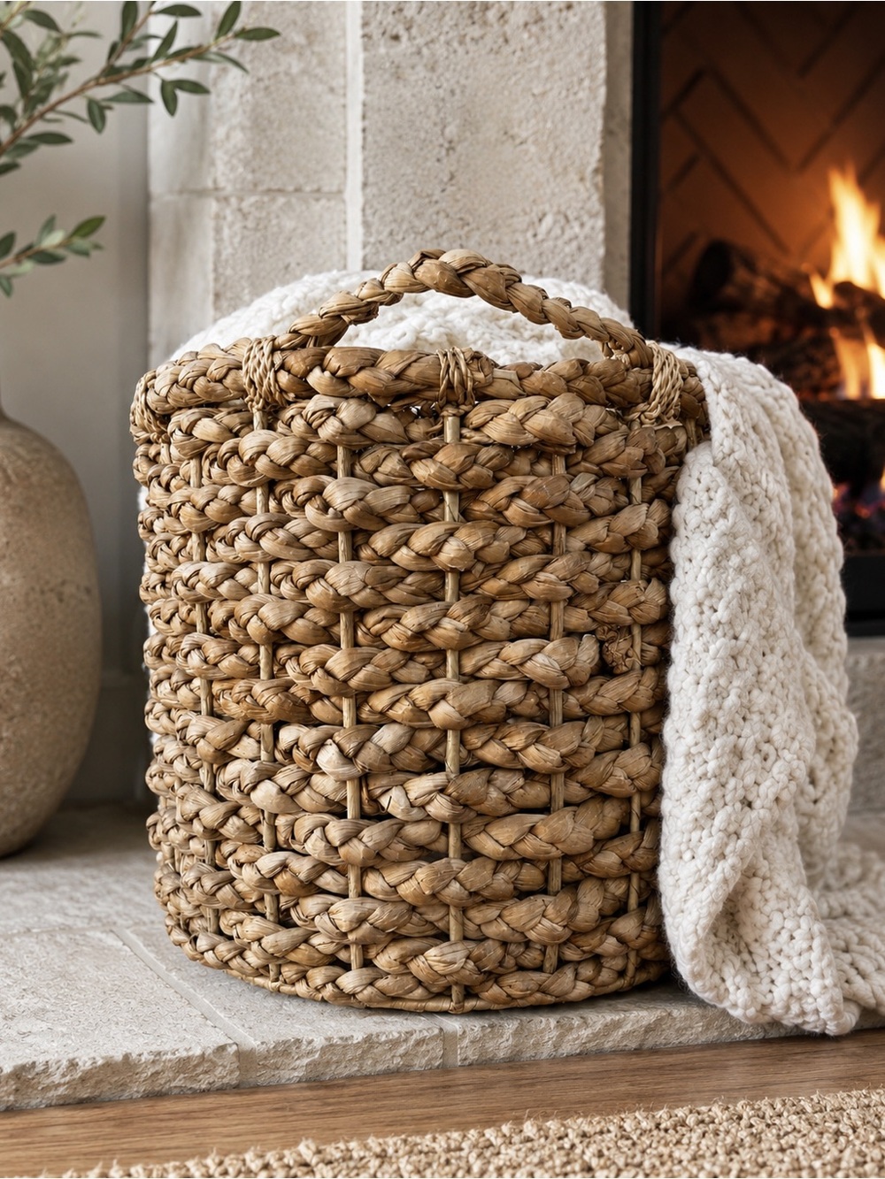 Threshold Woven Seagrass Storage Basket Natural Boho Decor NWT